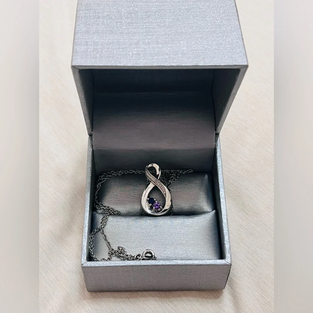Infinity couples birthstone necklace - Picture 6 of 9